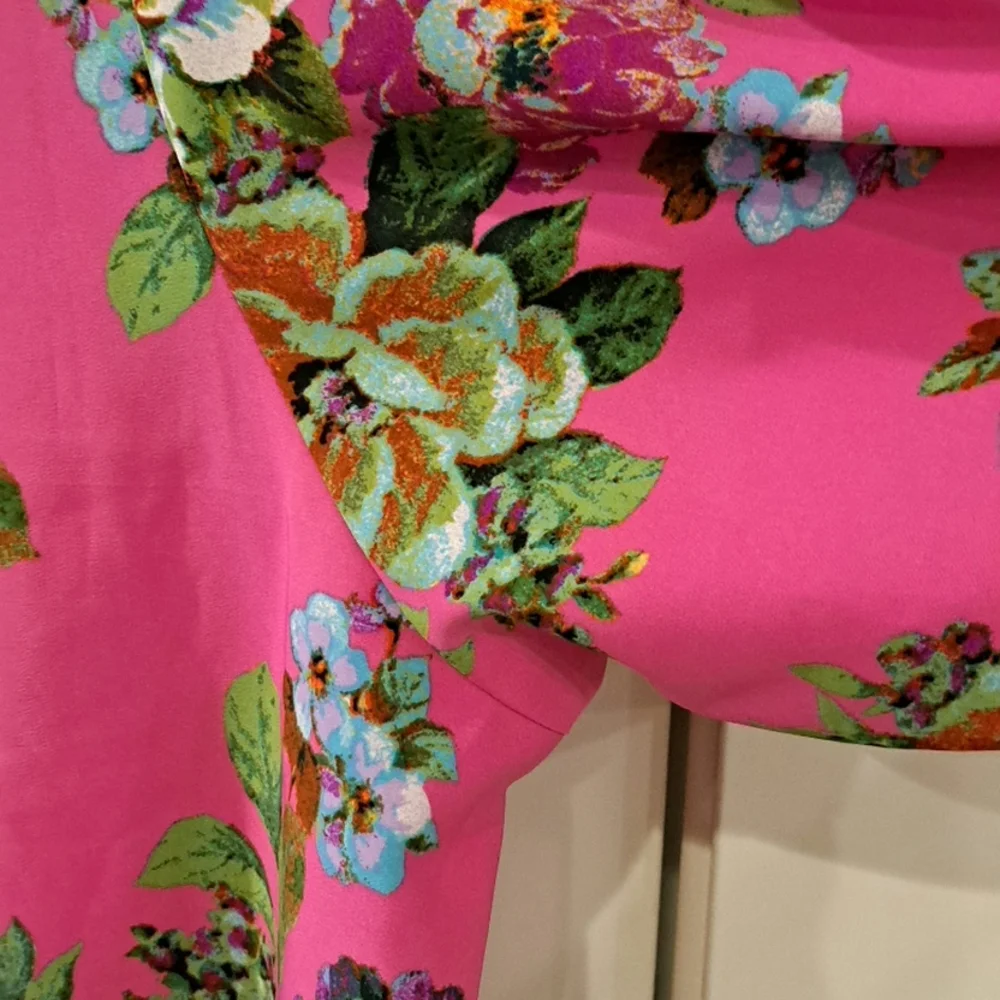 Ellen Tracy Pink Floral Blouse button casual  size 3X - Picture 7 of 13